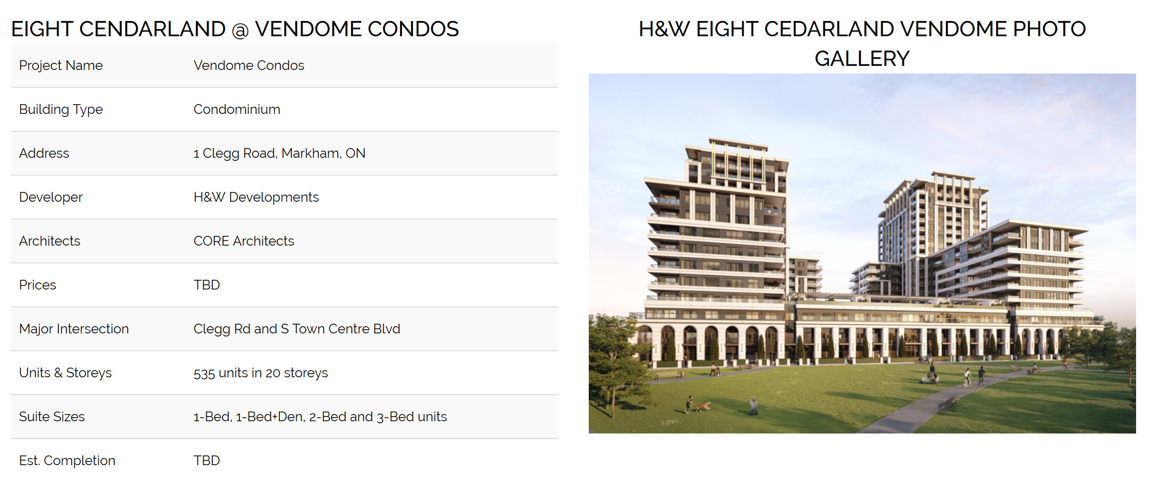 8 Cedarland Pre-construction Condos Markham