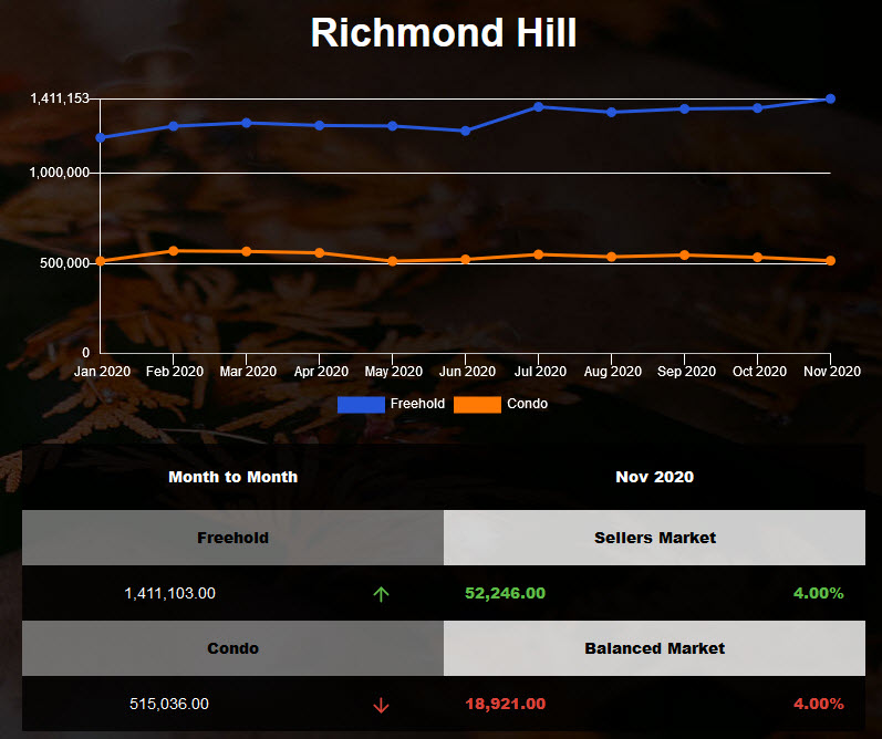 Richmond Hill Freehold Market Report - Nov 2020
