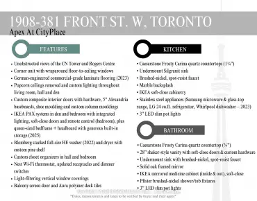 #1908-381 Front St W Waterfront Communities C1 1 beds 1 baths 1 garage 699000.00