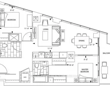 
            #908-575 Bloor St E North St. James Town 2睡房2卫生间1车位, 出售价格758000.00加元                    