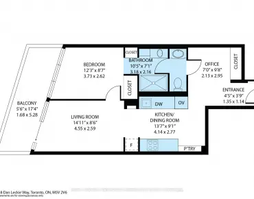 #1605-38 Dan Deckie Way Waterfront Communities C1 1 beds 1 baths garage 585000.00