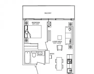 #2206-8 Eglinton Ave E Mount Pleasant West 1睡房1卫生间车位, 出售价格462000.00加元