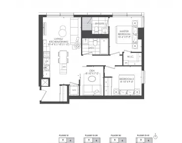 
            #2204-89 Church St Church-Yonge Corridor 2睡房2卫生间车位, 出售价格699000.00加元                    