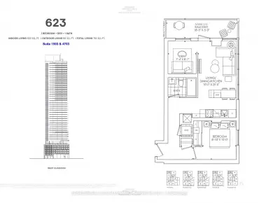 #4703-89 Church St Church-Yonge Corridor 1睡房1卫生间车位, 出售价格548000.00加元