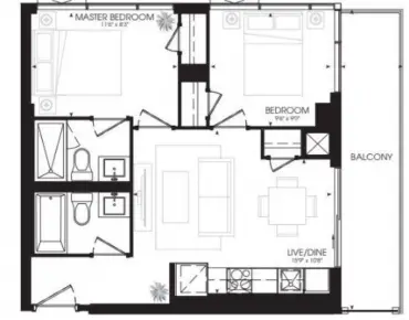 #1803-280 Dundas St W Kensington-Chinatown 2睡房2卫生间车位, 出售价格689000.00加元