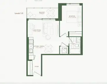 
            #422-7437 Kingston Rd Rouge E11 1睡房1卫生间1车位, 出售价格699900.00加元                    