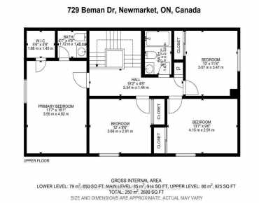 729 Beman Dr Huron Heights-Leslie Valley, Newmarket 4 beds 3 baths 1 garage $850K
